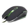 Gembird USB Gaming Mouse with Green Light Black MUSG-001-G